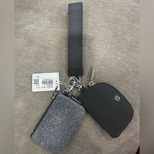 Black and Gray  dual Wristlet Set NWT lululemon sparkly glitter